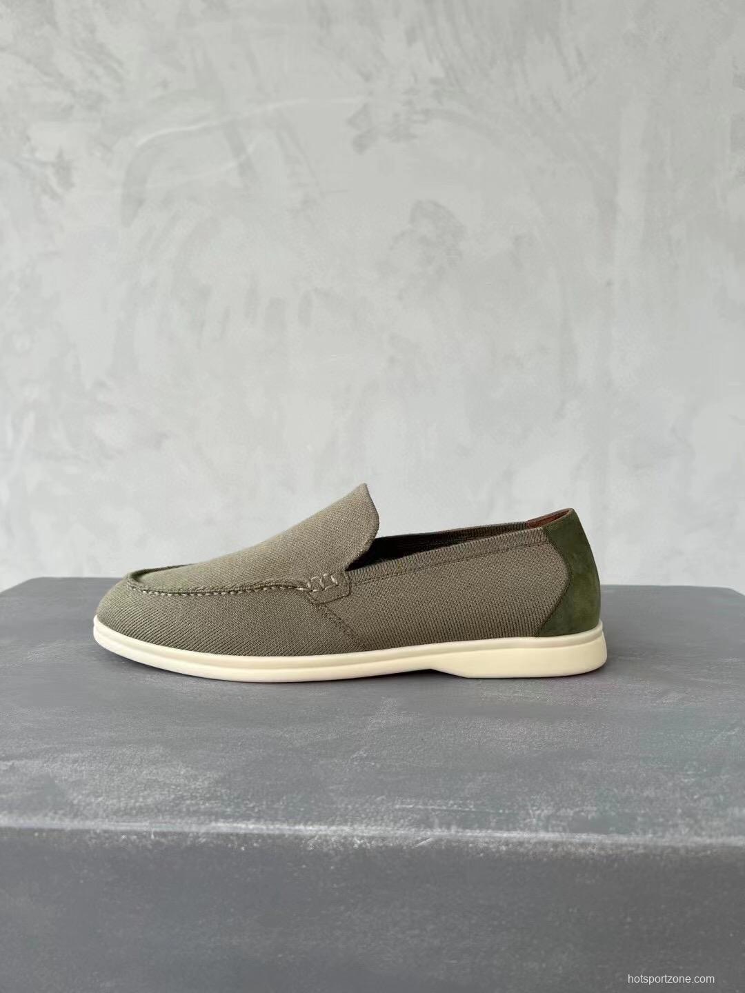 2025 Unisex Kiton Brown Wool Blend Loafers AS00280