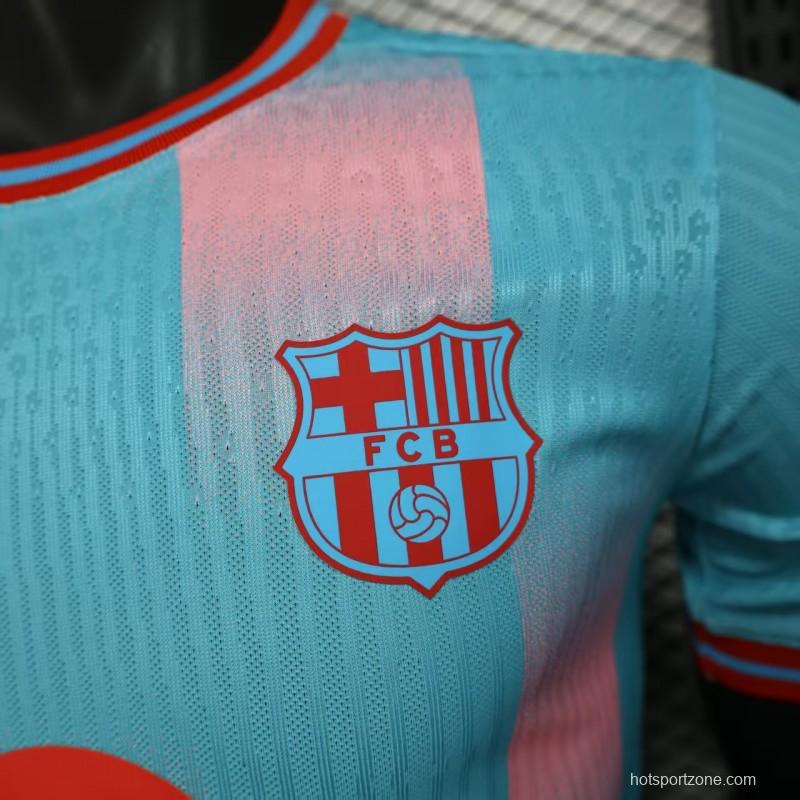 Player Version 25/26 Barcelona Sky Blue with Pink Gradient Stripe Jersey