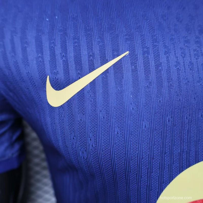 Player Version 25/26 Barcelona Blue with Red and Light Blue Diagonal Stripe Jersey