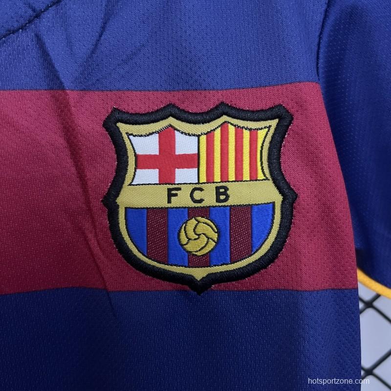 Retro 15/16 Kids Barcelona Home Size 16-28 Jersey