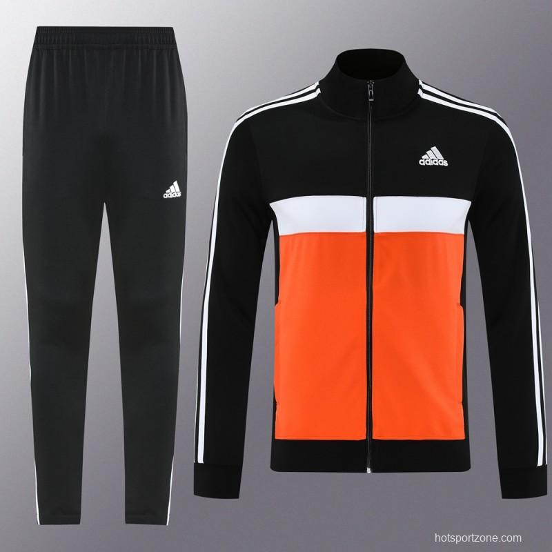 2025 Adidas Orange/Black Full Zipper Jacket +Long Pants