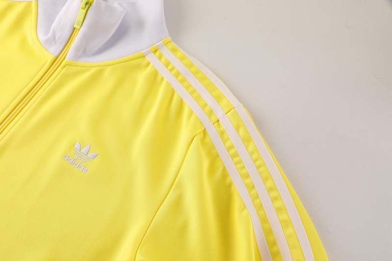 2025 Adidas Original Yellow Full Hoodie Zipper Jacket +Long Pants
