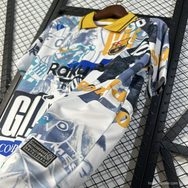25/26 FC Barcelona White with Collage Art Jersey