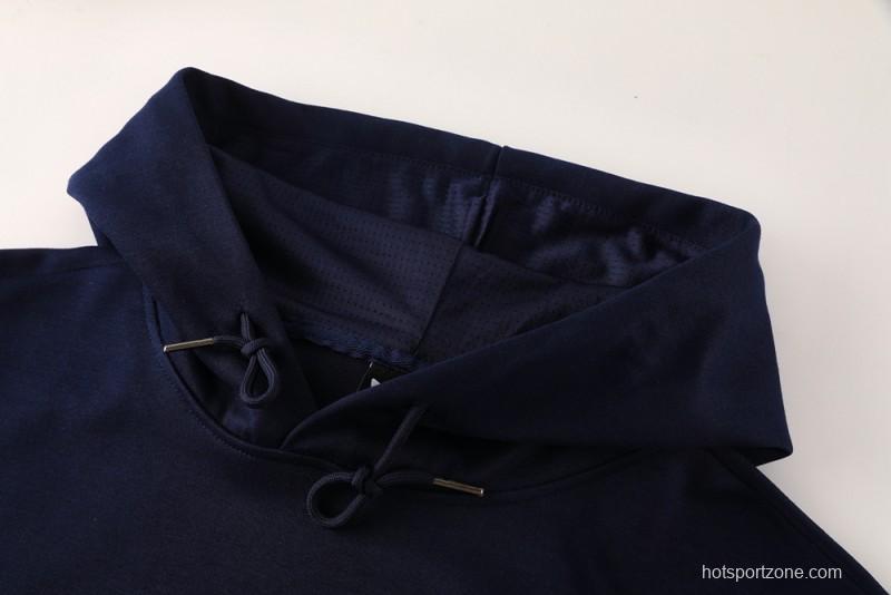 25/26 Real Madrid Navy Hoodie Full Zipper Jacket + Long Pants