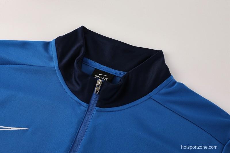 2025 Nike Blue Full Hoodie Zipper Jacket +Long Pants