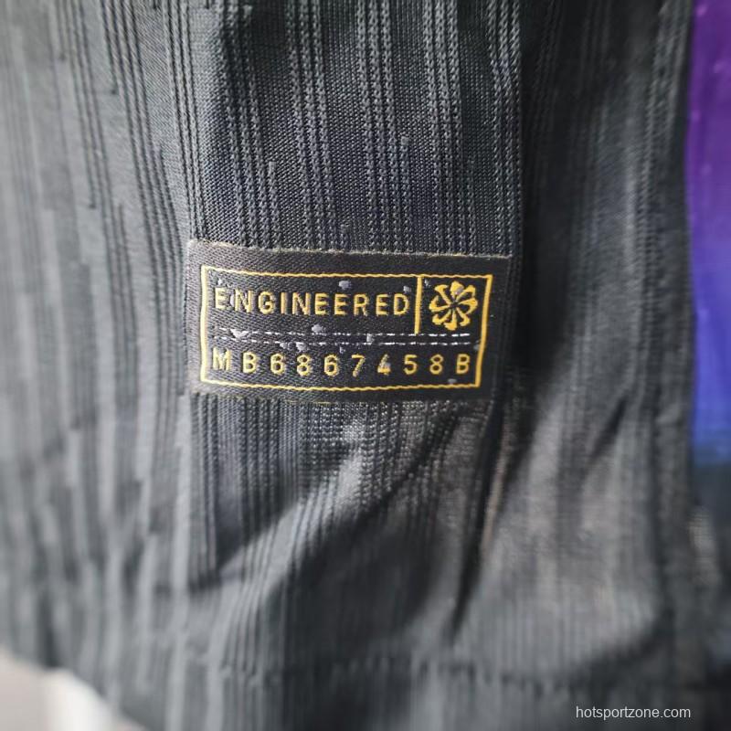 Player Version 2025 England Away Black Long Sleeve Jersey