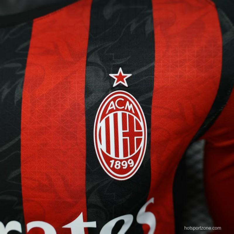 Player Version 25/26 AC Milan Home Long Sleeve Jersey