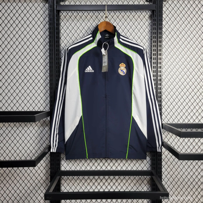 25/26 Real Madrid Jacket Navy/White Windbreaker
