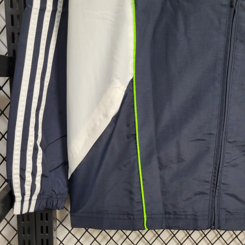 25/26 Real Madrid Jacket Navy/White Windbreaker