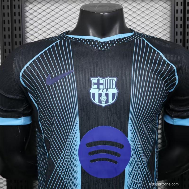 Player Version 25/26 FC Barcelona Black with Geometric Line Pattern Jersey
