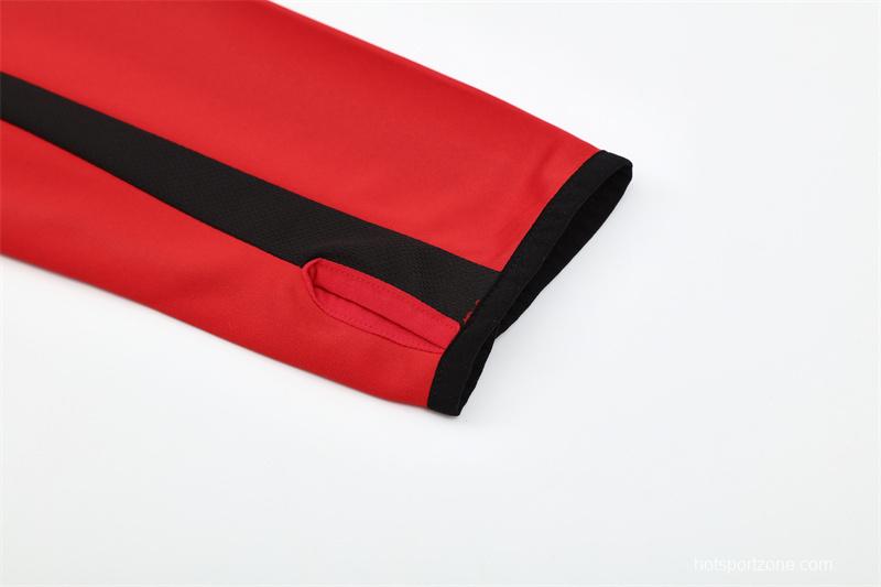 Retro 05/06 AC Milan Red Half Zipper Jacket+Long Pants