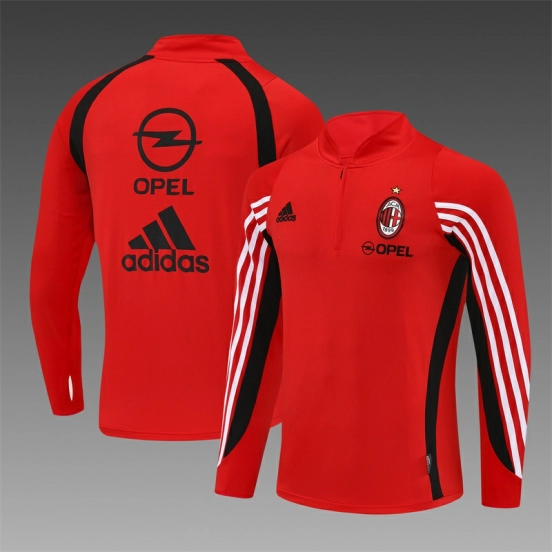 Retro 03/04 AC Milan Red Half Zipper Jacket