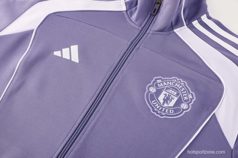 2025 Adidas Purple Full Zipper Jacket + Long Pants