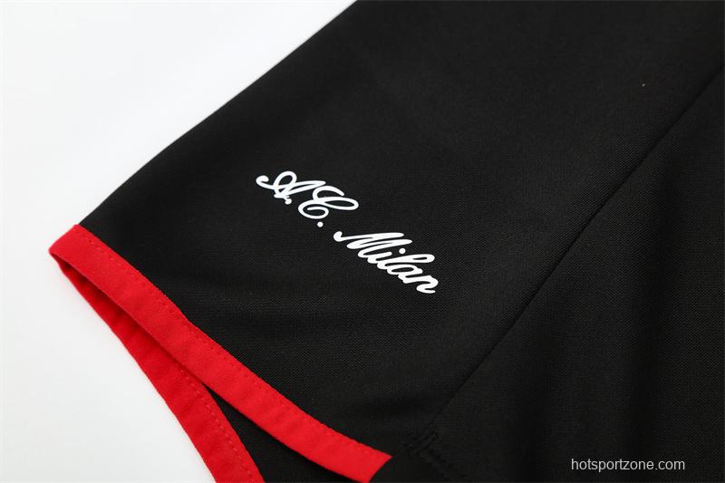 Retro 05/06 AC Milan Black Half Zipper Jacket+Long Pants