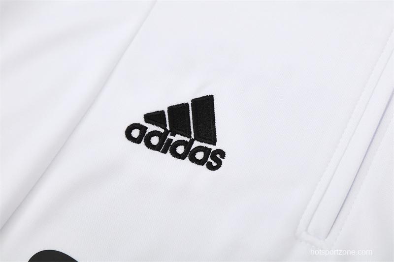 Retro 04/05 Real Madrid White Half Zipper Jacket