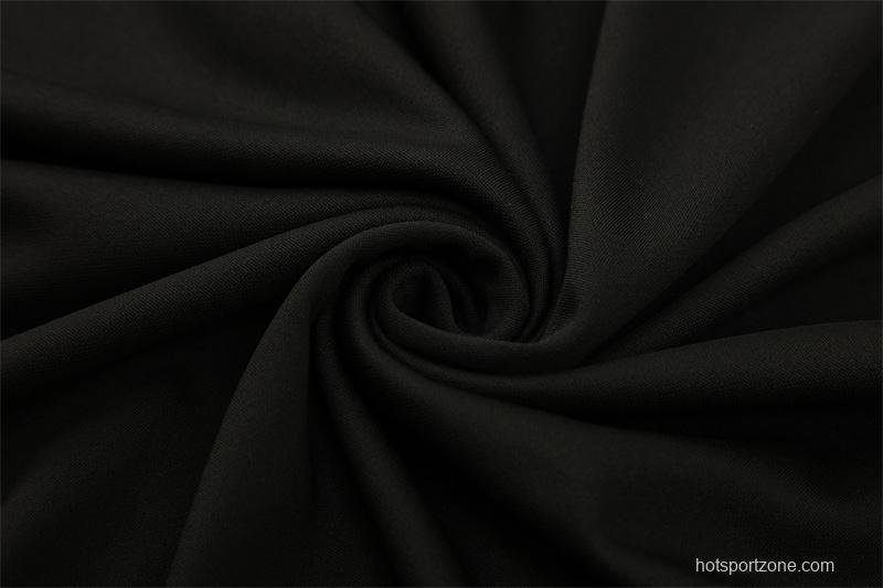 25/26 Portugal Black Half Zipper Jacket+Long Pants