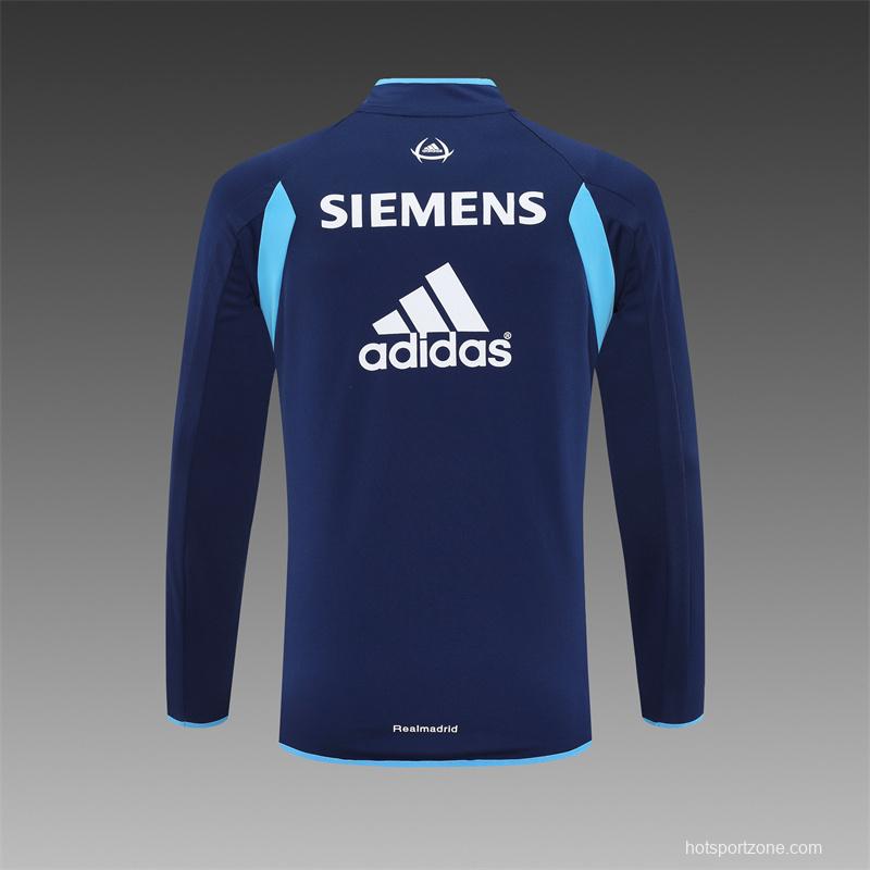 Retro 05/06 Real Madrid Royal Blue Half Zipper Jacket