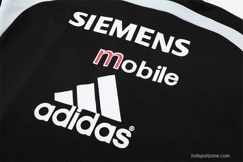 Retro 04/05 Real Madrid Black Half Zipper Jacket+Long Pants