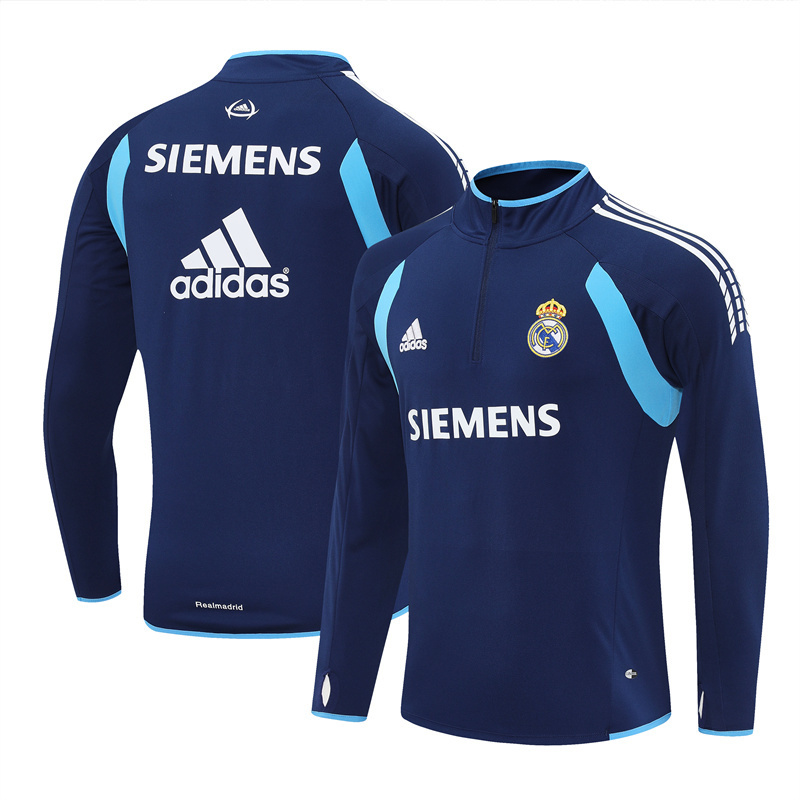 Retro 05/06 Real Madrid Royal Blue Half Zipper Jacket