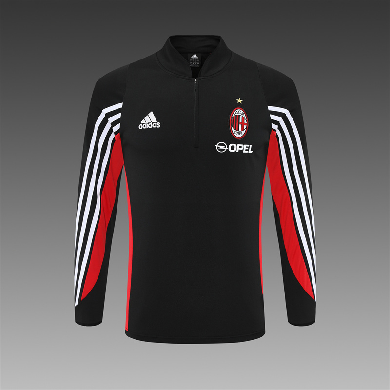 Retro 03/04 AC Milan Black Half Zipper Jacket
