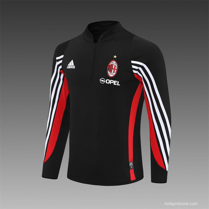 Retro 03/04 AC Milan Black Half Zipper Jacket