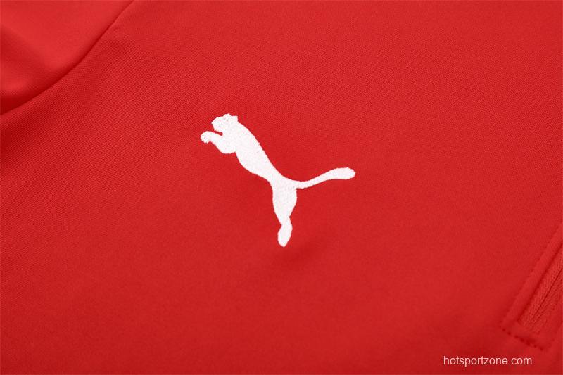 25/26 Portugal Red Half Zipper Jacket+Long Pants