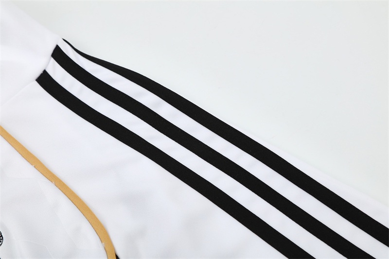 Retro 11/12 Real Madrid White Half Zipper Jacket