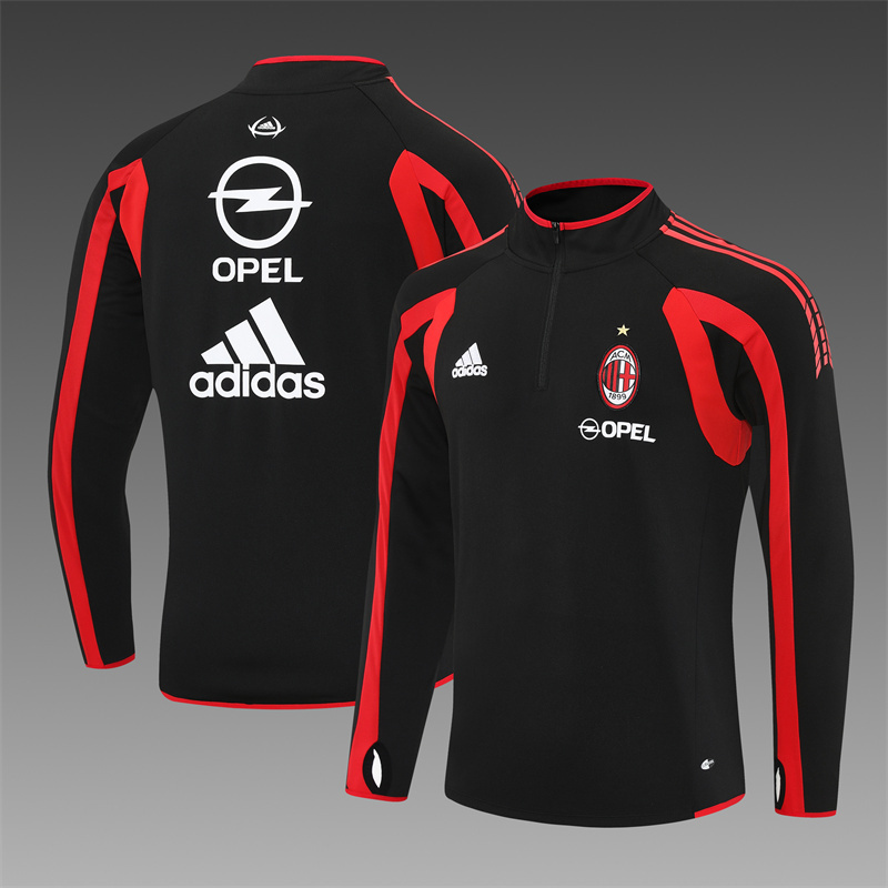 Retro 05/06 AC Milan Black Half Zipper Jacket