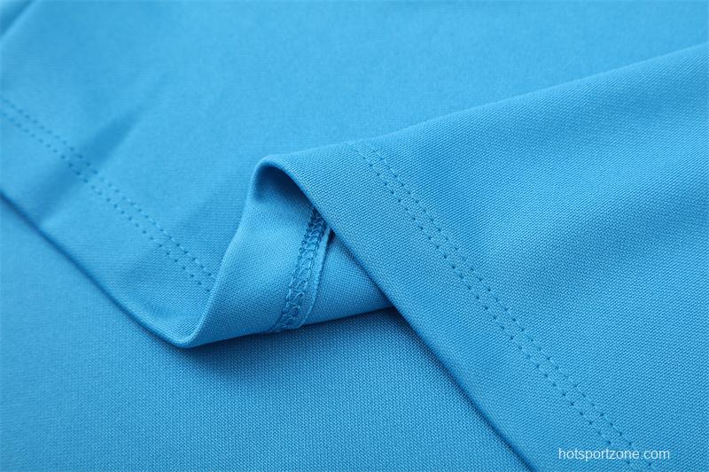 Retro 05/06 Real Madrid Light Blue Half Zipper Jacket