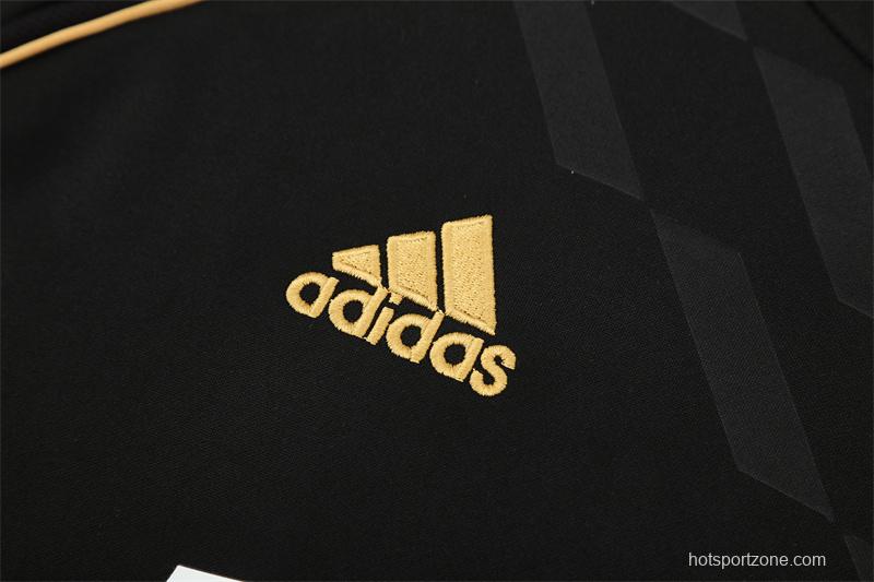 Retro 11/12 Real Madrid Black Half Zipper Jacket+Long Pants