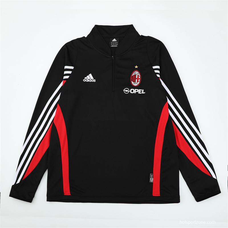 Retro 03/04 AC Milan Black Half Zipper Jacket