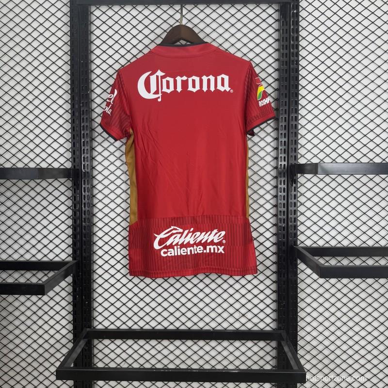 25/26 Deportivo Toluca FC Red Home Short Sleeve Women's Jersey