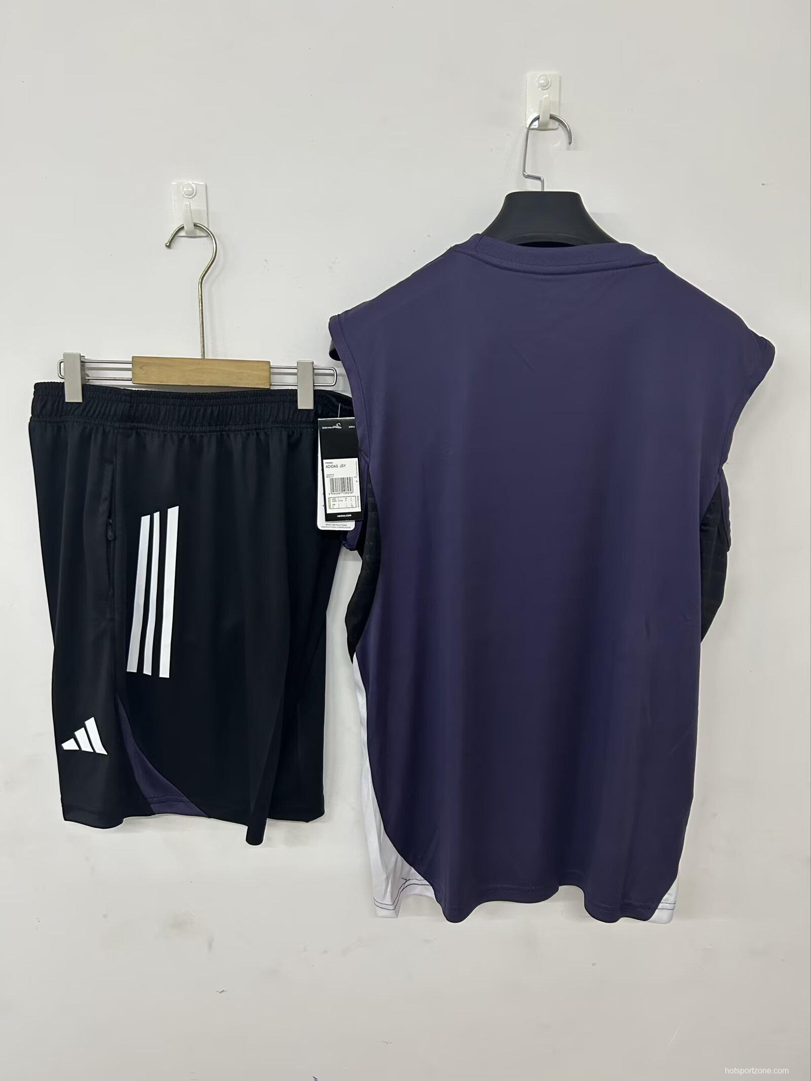 25/26 Manchester United Vest Jersey Purple+ Shorts