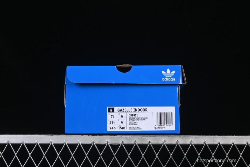Adidas Originals Gazelle Indoor Retro Casual Slip-Resistant Wear-Resistant Low-Top Skate Shoes - JR8851