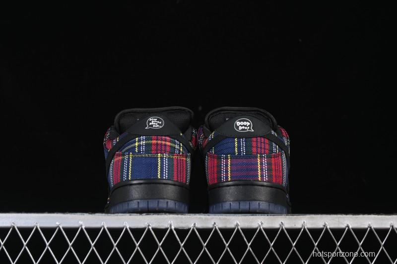 Nike SB Dunk Low Nardwuar Collaboration Scottish Plaid Low-Top Casual Skate Shoes - II1493-600