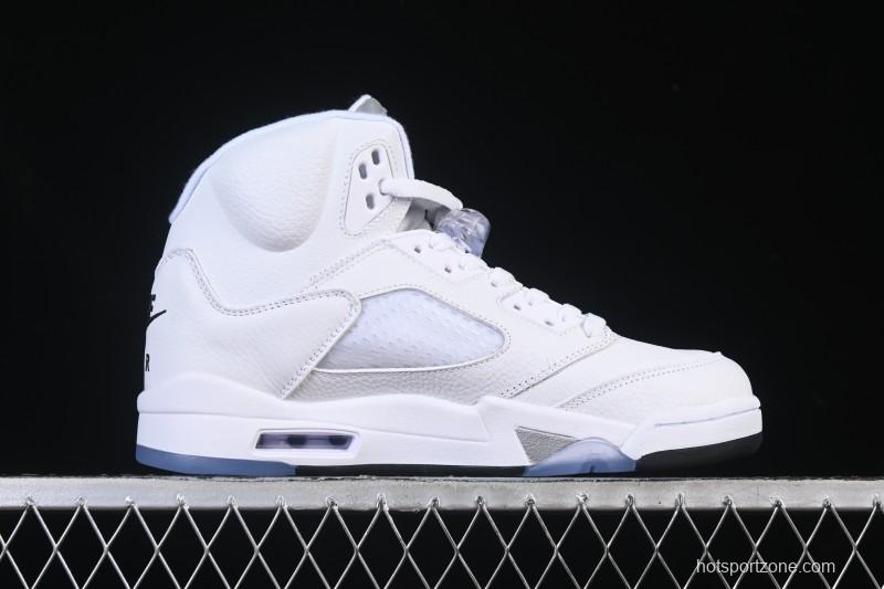 Nike Air Jordan 5 Retro White Metallic Basketball Shoes - HQ7978-103
