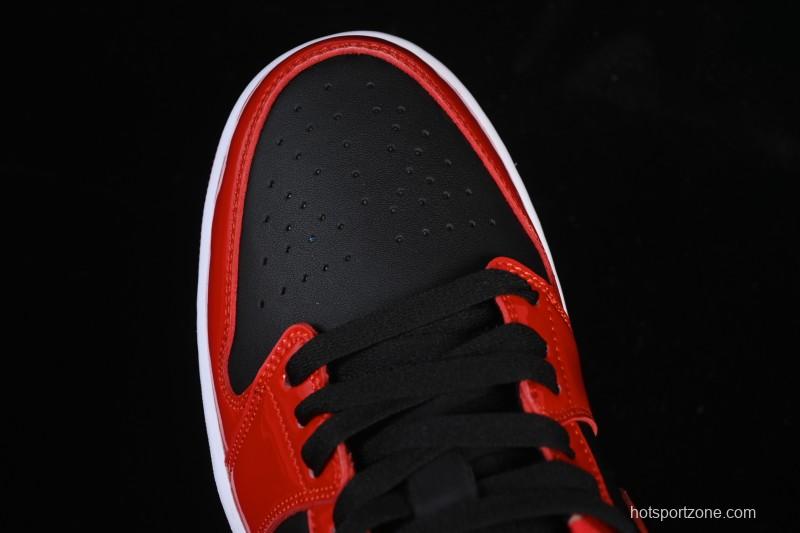 Nike Air Jordan 1 Low AJ1 Patent Leather Black Red Low-Top Casual Sneakers HV4089-006