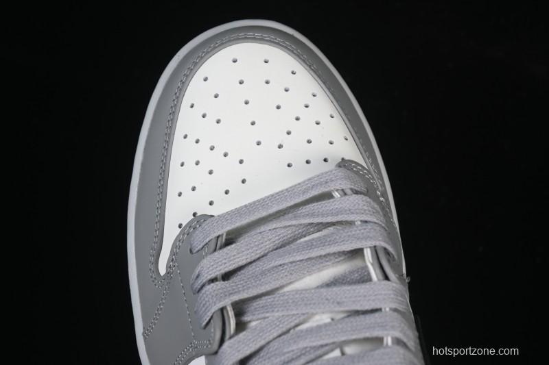 Dior Air Jordan 1 Low White Grey Collaboration Low-Top Sneakers - CN8608-002