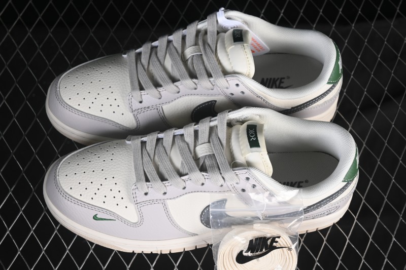 Nike SB Dunk Low Dior Collaboration Gray Green Tail Anniversary High-End Custom Low-Top Casual Skate Shoes - ZH2588-276
