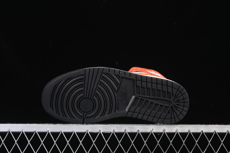 Nike Air Jordan 1 Mid AJ1 Mid-Top Casual Sneakers with Black White Orange Design - DQ8426-801