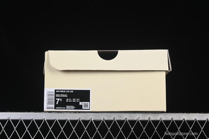 Nike Air Force 1'07 Low Beige Gray Black Letter Casual Sneakers - JS8028-018
