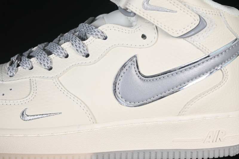 Nike Air Force 1 Mid Light Gray Two-Tone Sole All-Star Starry Sky Mid-Top Casual Skate Shoes - XL0236-232