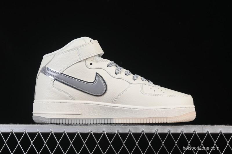 Nike Air Force 1 Mid Light Gray Two-Tone Sole All-Star Starry Sky Mid-Top Casual Skate Shoes - XL0236-232