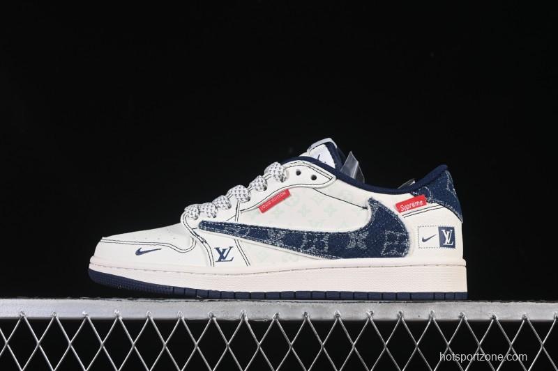 Nike Travis Scott x Fragment Design x Air Jordan 1 Low OG SP AJ1 Low Top Casual Sneakers - CX5050-Y16