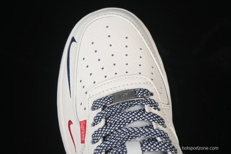 Nike Air Force 1'07 Low Collaboration Beige Camouflage Red Blue Hook Casual Skate Shoes - XD2588-609