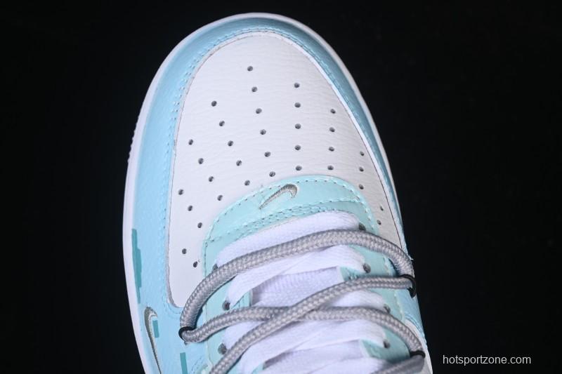 Nike Air Force 1'07 Low Hand-drawn Graffiti Electric Blue Tone Casual Sneakers - FB8917-300