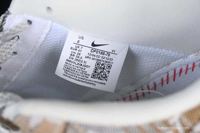 Nike Air Force 1 '07 Low LV Collaboration Grey Brown Floral Canvas Casual Sneakers - DF0188-076