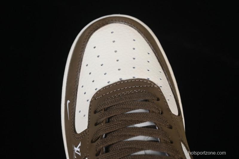 Nike Air Force 1 '07 Low LV Collaboration Military Green Silver Black Casual Sneakers - DK0188-086