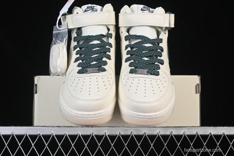 Nike Air Force 1'07 Mid Casual Shoes with Reflective Design and Full-Length Air Cushion - XL0236-235