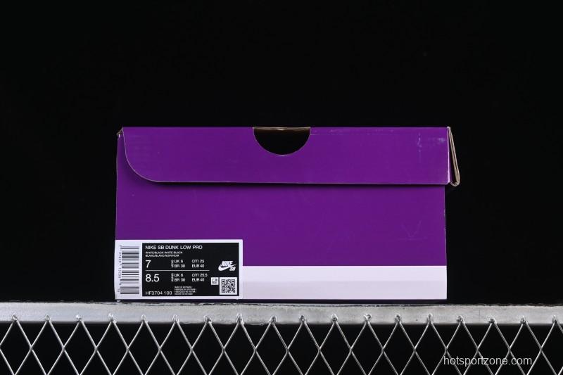 Nike SB Dunk Low Classic White Black Low-Top Casual Skate Shoes HF3704-100